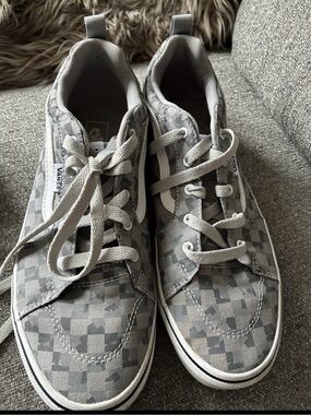 VANS Gray Checkerboard Low Top Sneakers